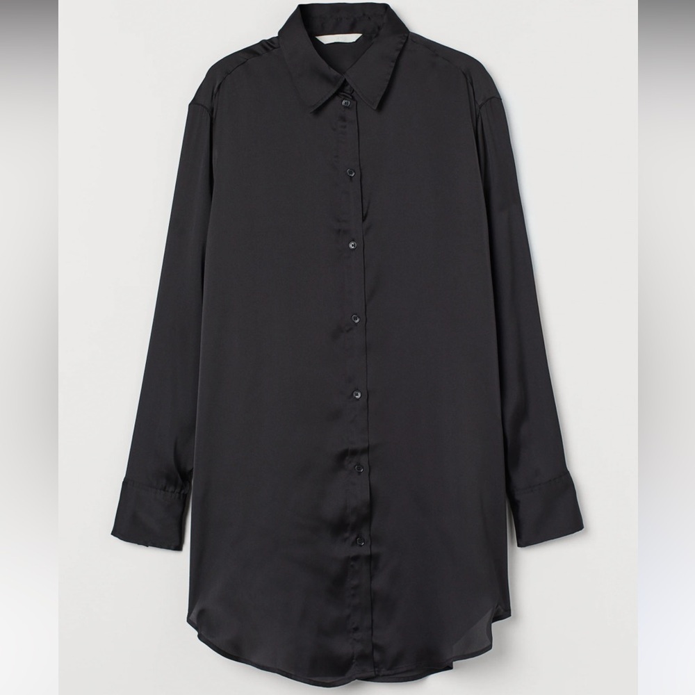 H&M NWT black button up blouse size small
